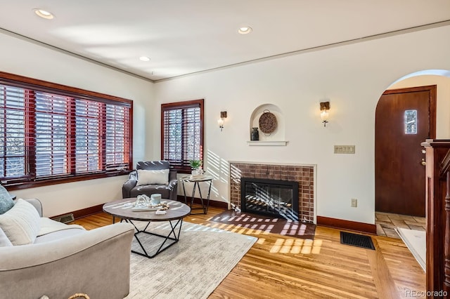 living room featuring hardwood / wood-style floors