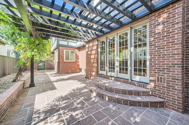 view of patio with a pergola