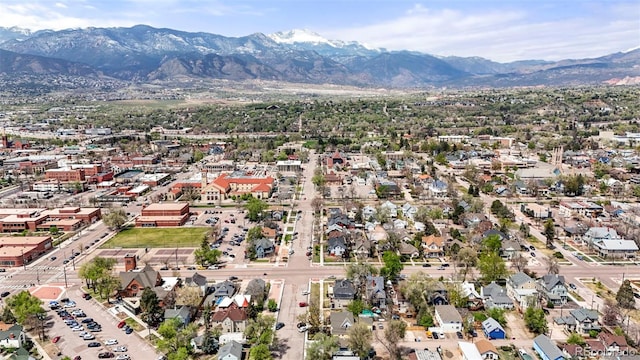 501 N Weber, Colorado Springs, CO 80903 - aerial view of property's location with a mountainous background