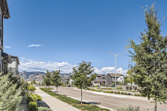 view of road with a mountain view