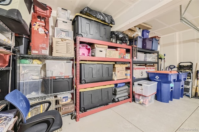 view of storage room