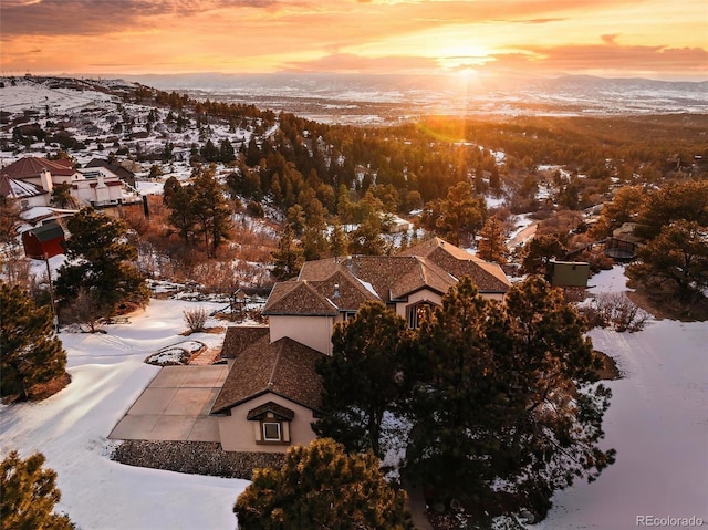 view of snowy aerial view