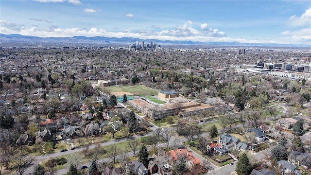 110 Forest St, Denver, CO 80220 - birds eye view of property featuring a mountain view