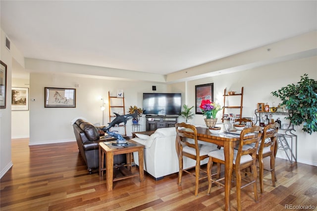 living room with hardwood / wood-style floors