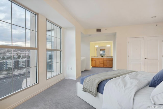 300 W 11th Ave Unit 18C, Denver, CO 80204 - bedroom featuring carpet, baseboards, and ensuite bathroom