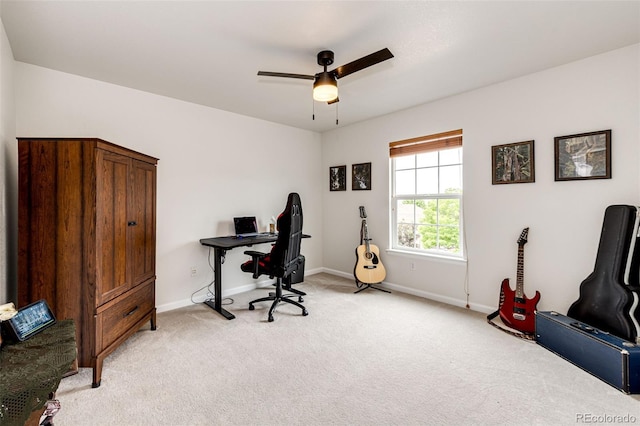 12000 Horseshoe Ln, Parker, CO 80138 - office space with light colored carpet, ceiling fan, and baseboards