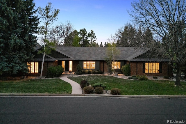 5290 Nassau Cir E, Cherry Hills Village, CO 80113 - ranch-style home with brick siding and a front lawn