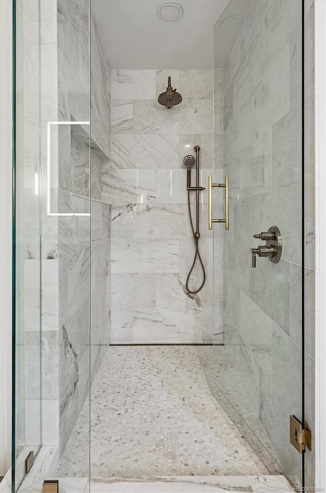 5290 Nassau Cir E, Cherry Hills Village, CO 80113 - full bath with a marble finish shower