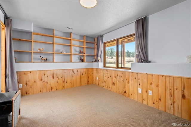 1740 County Road 72, Bailey, CO 80421 - interior space featuring visible vents, a wainscoted wall, and wood walls
