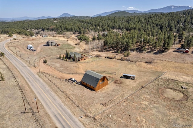 1740 County Road 72, Bailey, CO 80421 - bird's eye view featuring a forest view and a mountain view