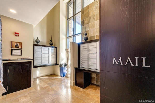 interior space featuring mail boxes