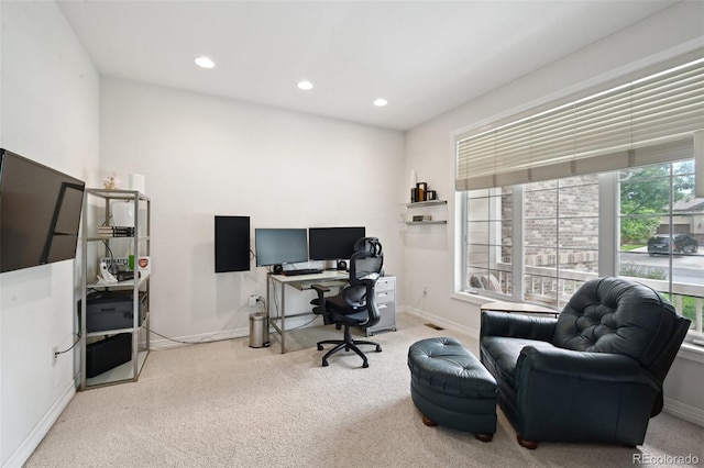 3144 Stevens Cir N, Erie, CO 80516 - carpeted office featuring baseboards and recessed lighting