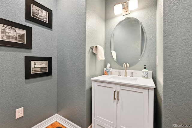 3144 Stevens Cir N, Erie, CO 80516 - bathroom with vanity and a textured wall