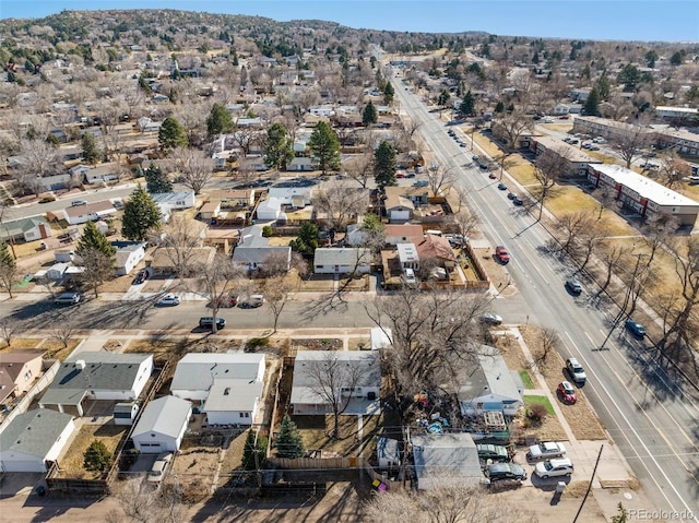 bird's eye view with a residential view