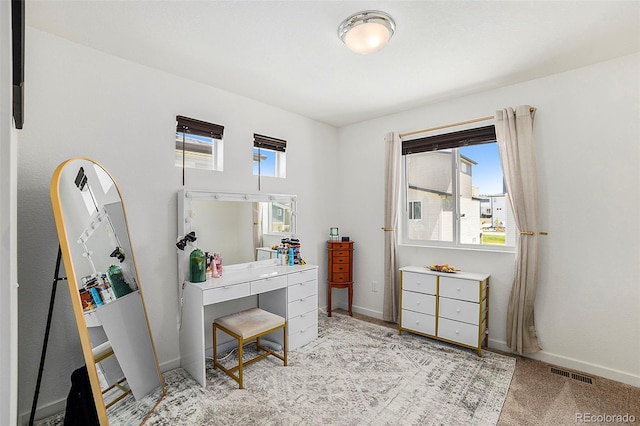 office featuring baseboards and visible vents