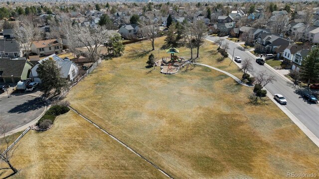 aerial view featuring a residential view