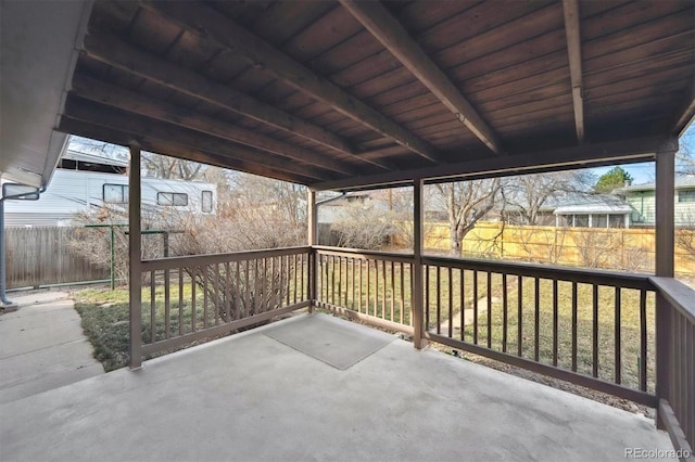 view of patio / terrace featuring fence