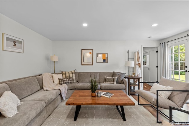 400 Holly St, Denver, CO 80220 - living room featuring recessed lighting and wood finished floors
