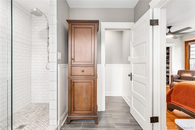 3701 Eliot St, Denver, CO 80211 - ensuite bathroom with a stall shower and ceiling fan