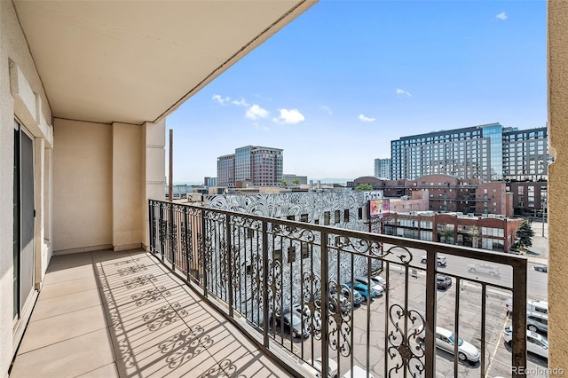 balcony featuring a view of city