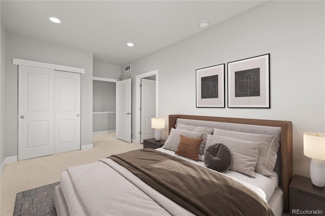 4737 E Iliff Ave, Denver, CO 80222 - bedroom with carpet flooring, recessed lighting, and a closet