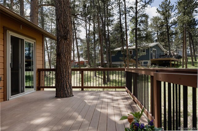 29101 Drexel Spur, Evergreen, CO 80439 - wooden terrace with a residential view