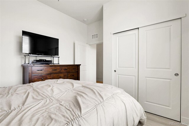 12258 Hazel Spruce Ct, Parker, CO 80134 - bedroom with a closet and light wood-style flooring