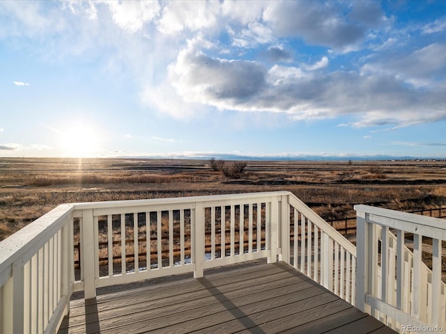 deck featuring a rural view