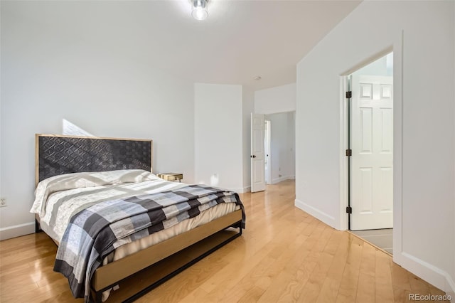 bedroom featuring light wood-type flooring