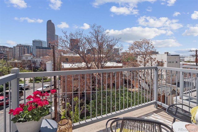 balcony with a view of city