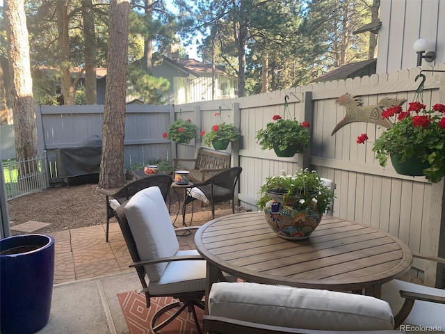 view of patio / terrace with a fenced backyard