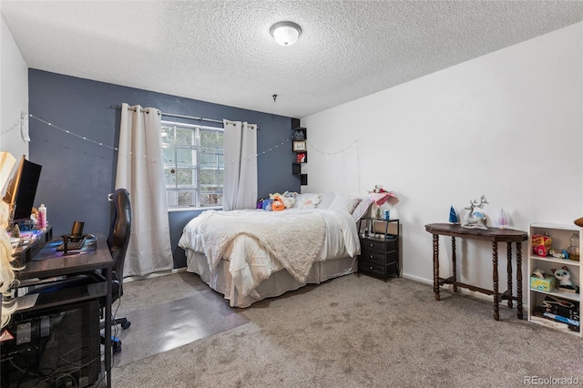 bedroom featuring a textured ceiling