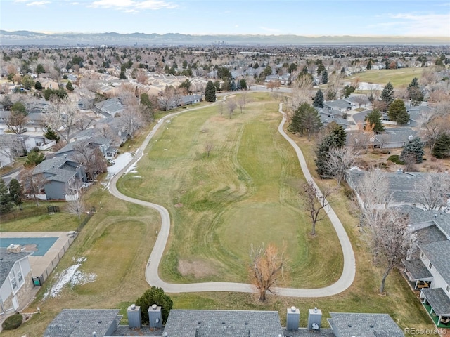 drone / aerial view featuring a mountain view