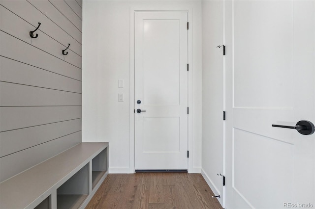 mudroom with light wood-type flooring