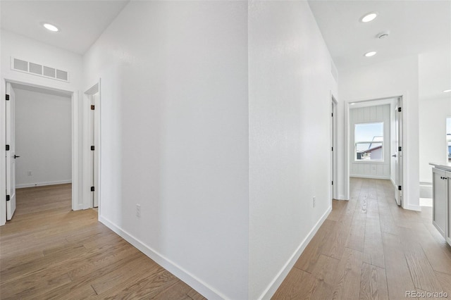 hall featuring light hardwood / wood-style flooring