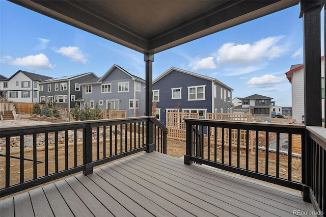 deck featuring a residential view