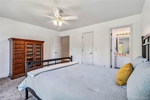 2154 S Parfet Dr, Lakewood, CO 80227 - carpeted bedroom featuring ensuite bath and a ceiling fan