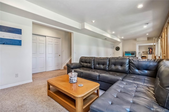 2154 S Parfet Dr, Lakewood, CO 80227 - carpeted living area with baseboards and recessed lighting