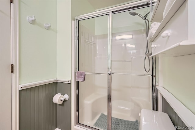 full bathroom with a stall shower