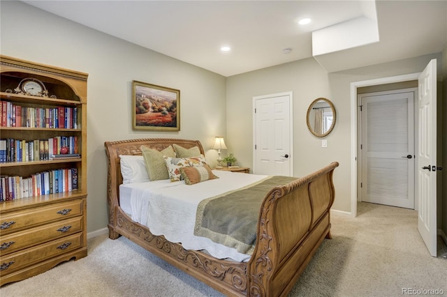 40 Wuthering Heights Dr, Colorado Springs, CO 80921 - bedroom with light carpet, baseboards, and recessed lighting