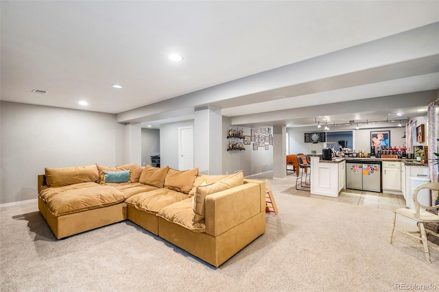 view of carpeted living room