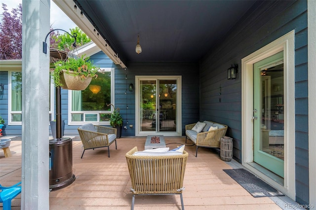 view of patio with an outdoor living space