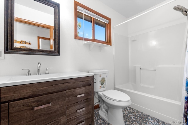 25531 Mosier Cir, Conifer, CO 80433 - full bath with vanity, toilet, shower / bath combination with curtain, and tile patterned floors