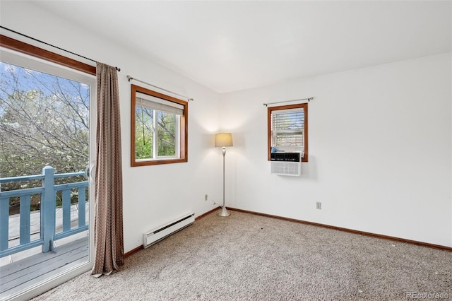 1617 W Boulder St, Colorado Springs, CO 80904 - unfurnished room featuring baseboard heating, carpet floors, healthy amount of natural light, and baseboards