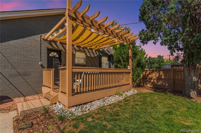 exterior space with a pergola