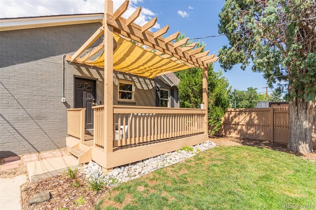 exterior space with a pergola