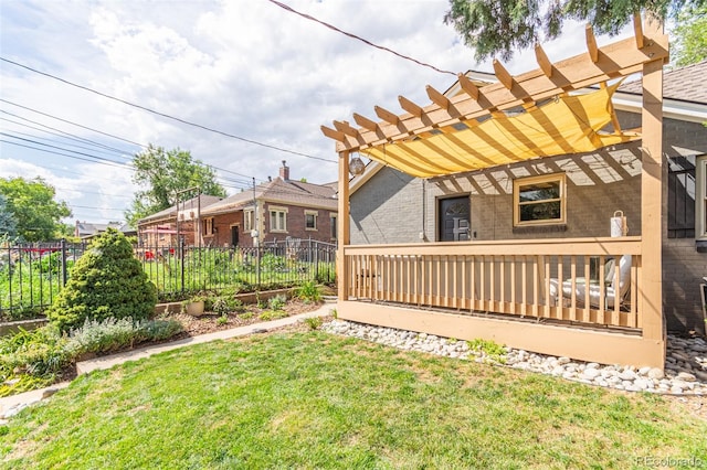 exterior space with a pergola