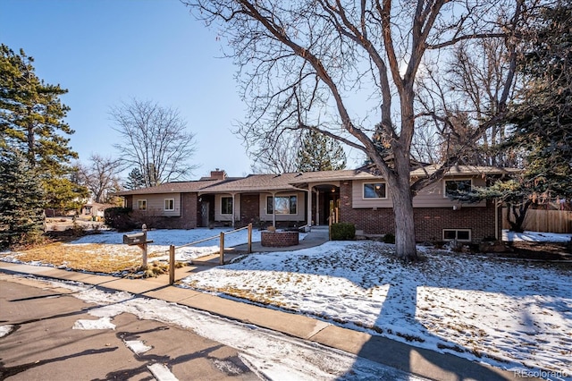 view of single story home