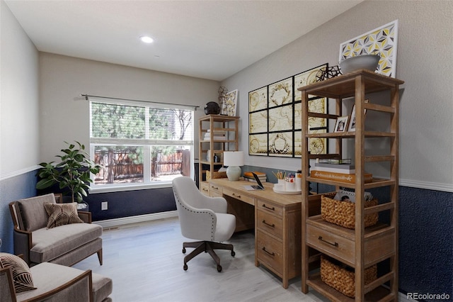 2901 Madison Ln, Broomfield, CO 80023 - office with light wood-style floors, baseboards, and recessed lighting