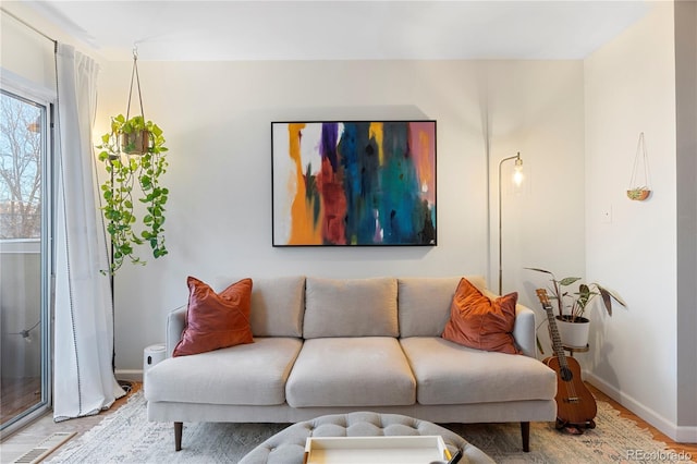 living room featuring wood-type flooring